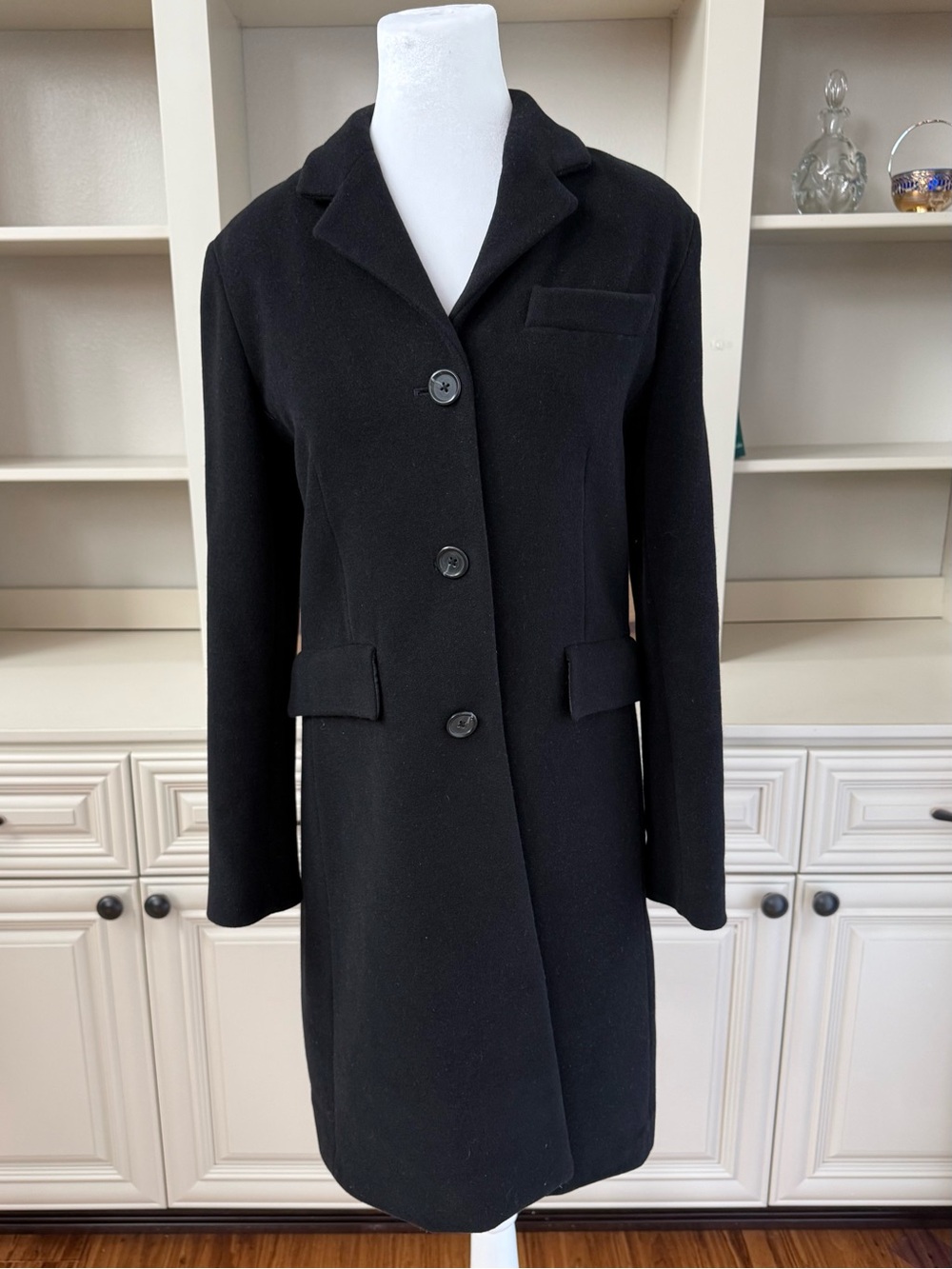 Banana Republic Wool Angora Blend Vtg Trench Dress Coat Made in Italy Sz S